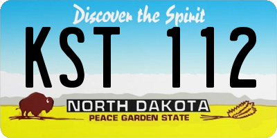 ND license plate KST112