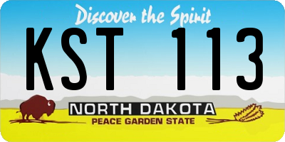 ND license plate KST113