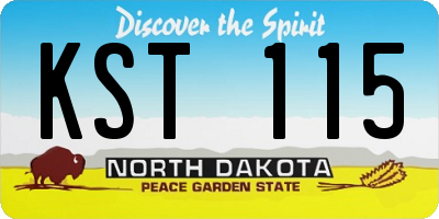 ND license plate KST115