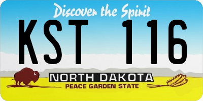 ND license plate KST116
