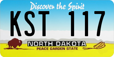ND license plate KST117