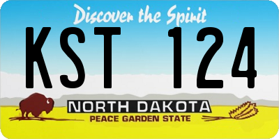 ND license plate KST124