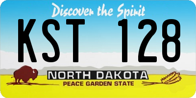 ND license plate KST128