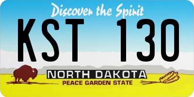 ND license plate KST130