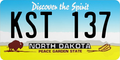 ND license plate KST137