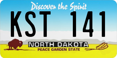 ND license plate KST141