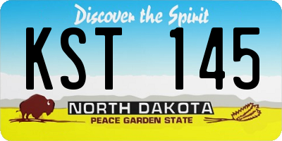 ND license plate KST145