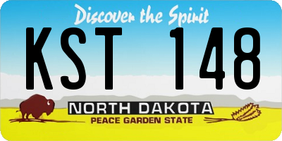 ND license plate KST148
