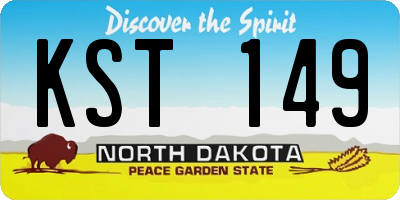 ND license plate KST149