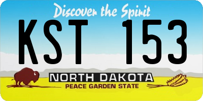 ND license plate KST153