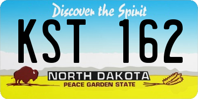 ND license plate KST162