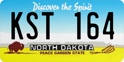 ND license plate KST164