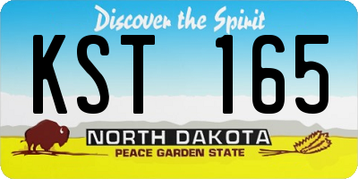 ND license plate KST165