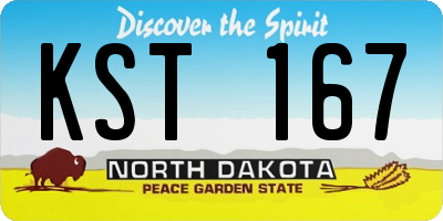 ND license plate KST167