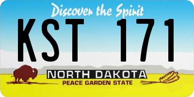 ND license plate KST171
