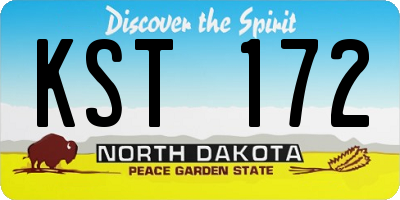 ND license plate KST172