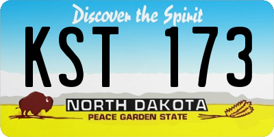 ND license plate KST173