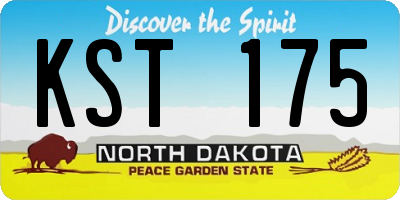 ND license plate KST175
