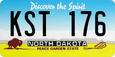 ND license plate KST176