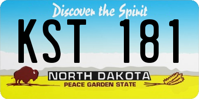 ND license plate KST181