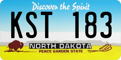 ND license plate KST183