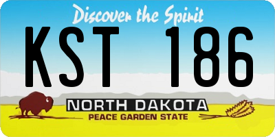 ND license plate KST186