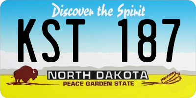 ND license plate KST187