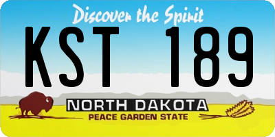ND license plate KST189