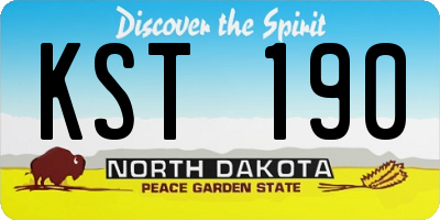 ND license plate KST190
