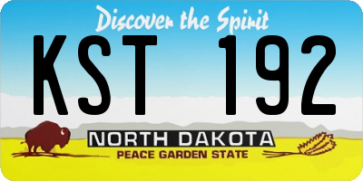 ND license plate KST192