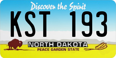 ND license plate KST193