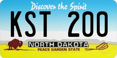 ND license plate KST200