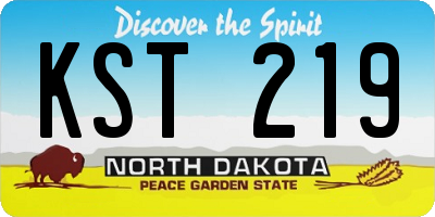 ND license plate KST219