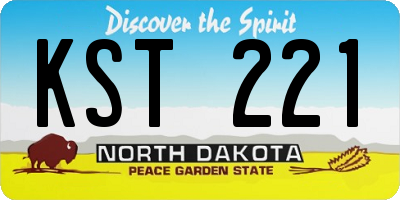 ND license plate KST221