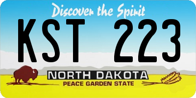 ND license plate KST223