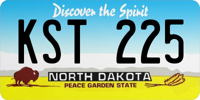 ND license plate KST225