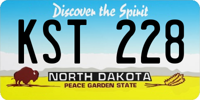 ND license plate KST228