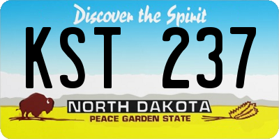 ND license plate KST237