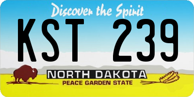ND license plate KST239