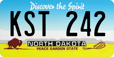ND license plate KST242
