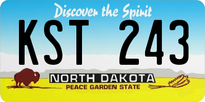 ND license plate KST243
