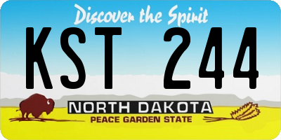 ND license plate KST244