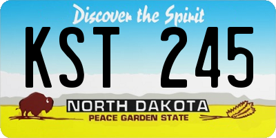 ND license plate KST245
