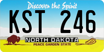 ND license plate KST246