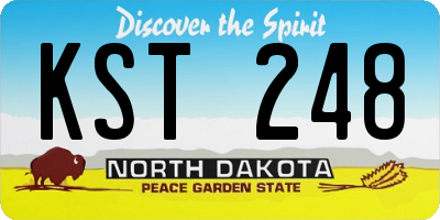 ND license plate KST248