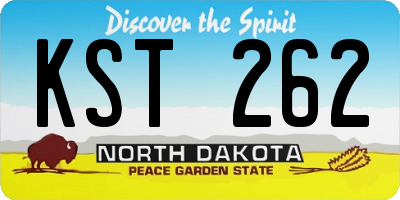 ND license plate KST262
