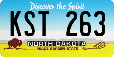 ND license plate KST263