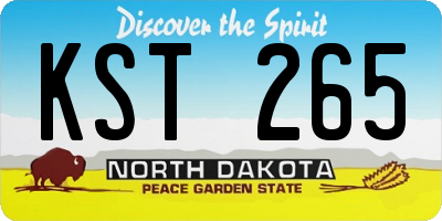 ND license plate KST265
