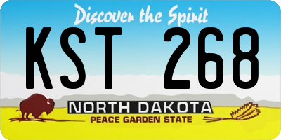 ND license plate KST268