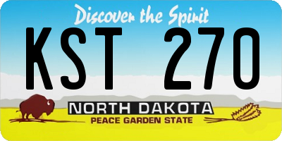 ND license plate KST270